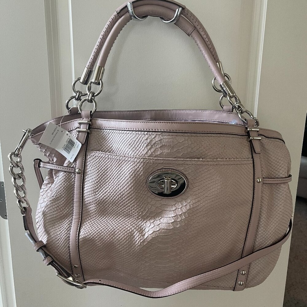 Coach Mauve snake skin bag